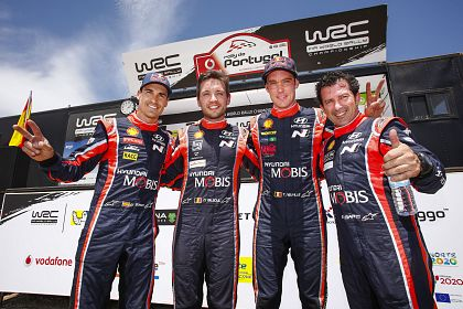 Hyundai Motorsport a incheiat cu doua echipaje pe podium in Raliul Portugaliei
