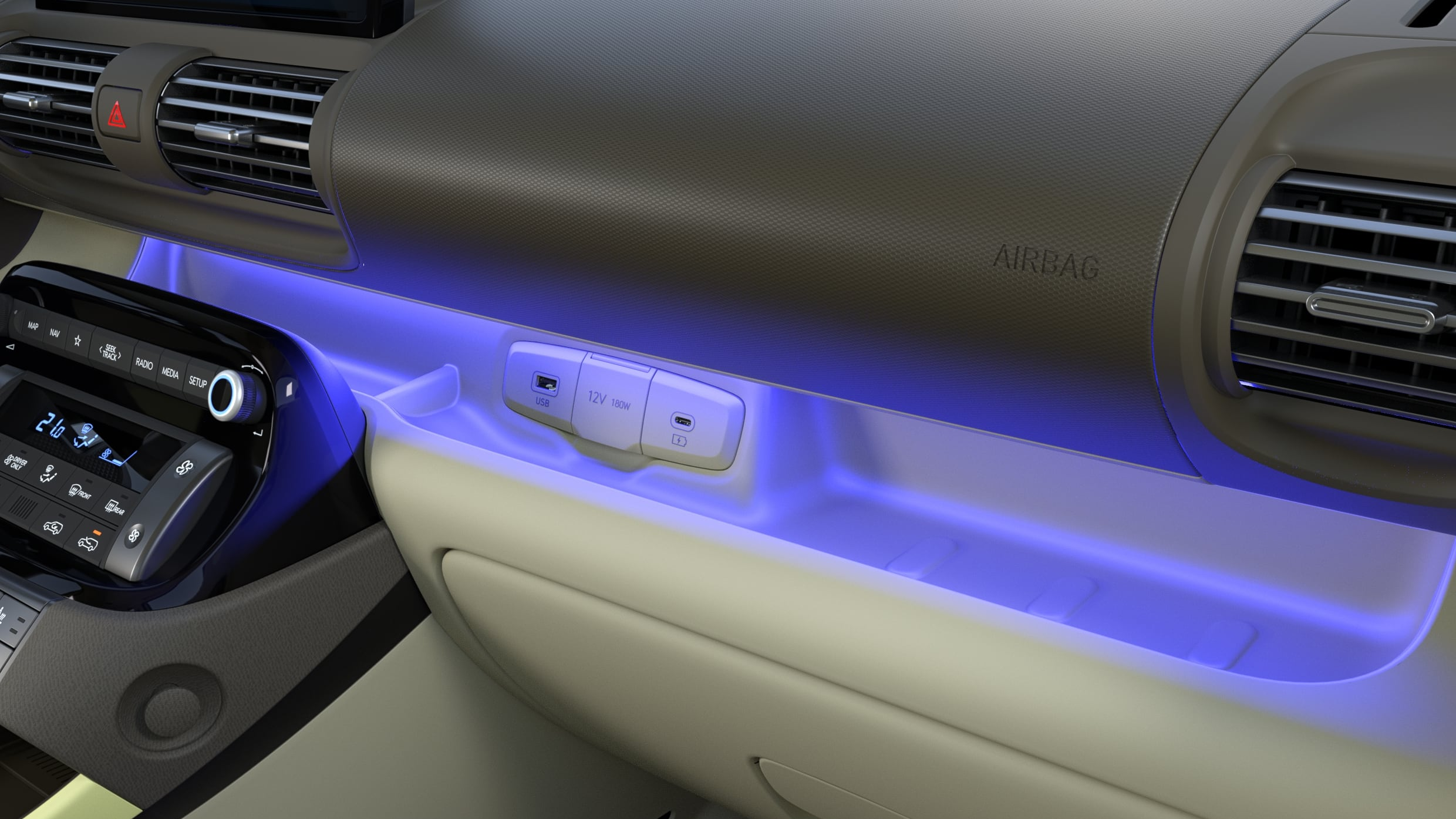 Iluminare ambientala in 64 de culori.