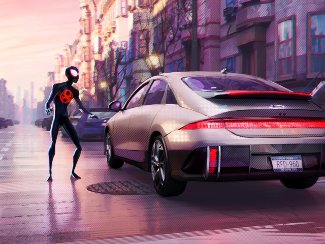 Parteneriatul Hyundai - Sony Pictures continua  cu cel de-al treilea film: „Spider-Man: Across the Spider-Verse” - Hyundai X Spider-verse_Custom Animation - IONIQ 6 with Spiderman.jpg