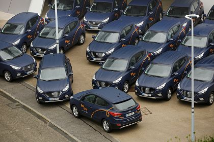 Hyundai a livrat o flota de 50 de unitati primei companii care ofera servicii de car sharing (utilizare in comun) pe baza de autovehicule fuel cell